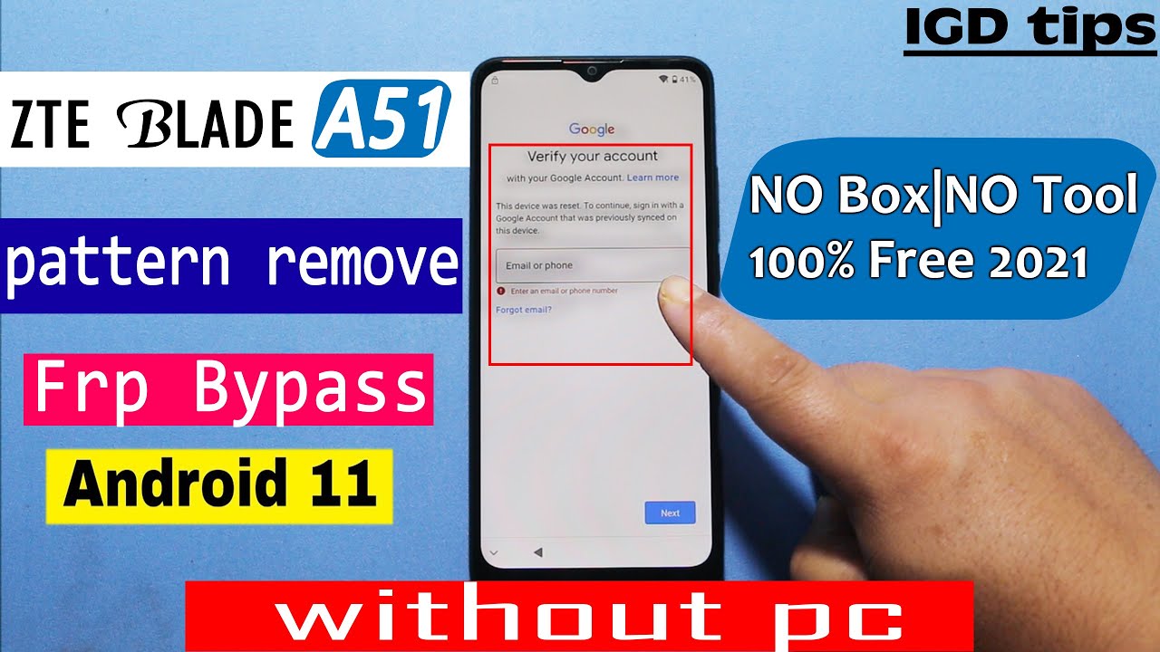 Read more about the article ZTE BLADE A51 Frp Bypass/Pattern Remove|Android 11|Without PC